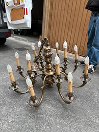 Lampadario  in ottone vintage