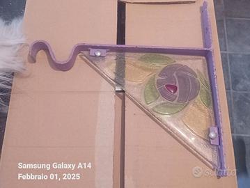 8 Reggimensole ferro battuto e vetro murano