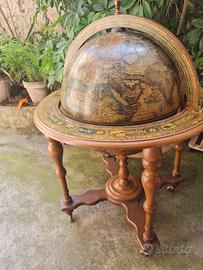 mappamondo mobile bar legno intarsiato vintage 