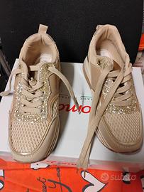 Sneakers donna beige con glitter n. 36