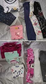 Lotto 12 pezzi tute pantaloni bambina 4/6 anni