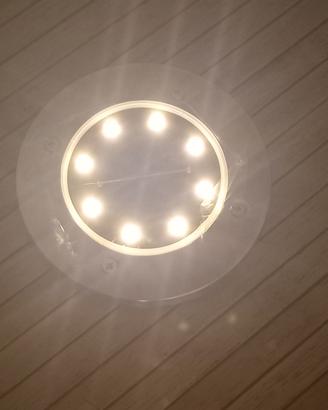 Faretti led a luce solare per giardino. Diam. 11,5
