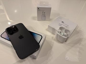 iPhone 14 Pro 128GB nero siderale + AirPods 2ª gen
