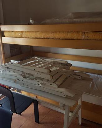 Letto a castello in legno massello design anni 70