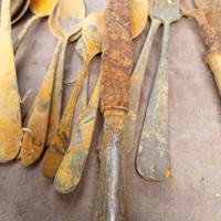 Posate antiche in ottone e metallo argentato – f