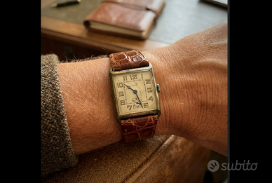 LANCOorologioMILITAREartDécoCASSAtankARGENTOanni20