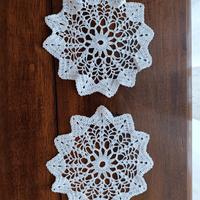 Centrini coppia  bianchi ad uncinetto