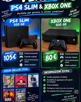 ps 4 slim 500gb e xbox one 500gb