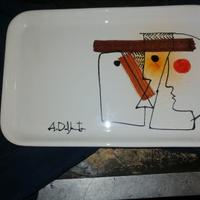 Piatto in ceramica anni 80 marcuzzo d Este vintage