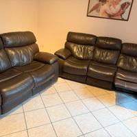 Divani relax  a tre posti in vera pelle