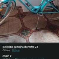 Bicicletta bambina diametro 24