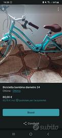 Bicicletta bambina diametro 24