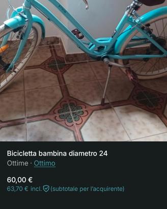Bicicletta bambina diametro 24