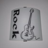 2 applique in vetro satinato e scritta rock 