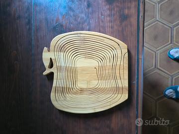 portafrutta legno di bambù pieghevole 