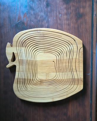 portafrutta legno di bambù pieghevole 