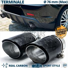 2 TERMINALI di Scarico Auto in CARBONIO FORGIATO