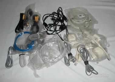 lotto cavi ethernet + telefonici + usb + video
