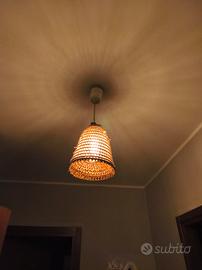 lampadario artigianale in giunco