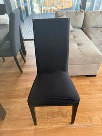 Set sedie moderne nere con rivestimento