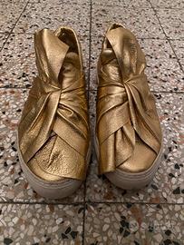 Ports 1961 scarpe in pelle oro