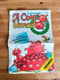 Album figurine vintage esplorando il corpo umano