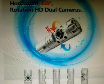 2 x telecamera ispezioni tubi rotazione a 360