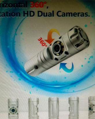 2 x telecamera ispezioni tubi rotazione a 360