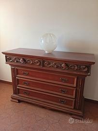 Cassettiera e coppia comodini classico pioppo