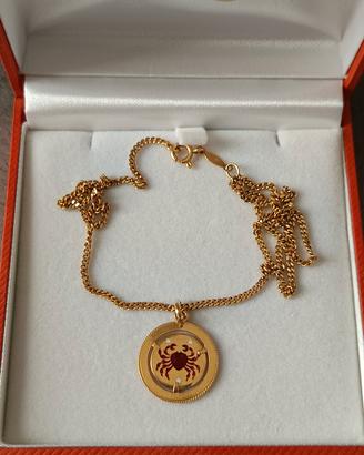 collana in oro 18k con ciondolo zodiaco 