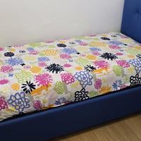 Letto contenitore con rete doghe in legno