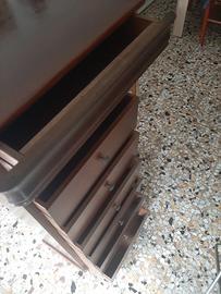 CASSETTIERA ARTE POVERA LEGNO NOCE 123x52x32 