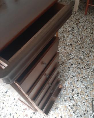 CASSETTIERA ARTE POVERA LEGNO NOCE 123x52x32 