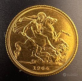 Sterlina  anno 1964 - Elisabetta II - Fiocco