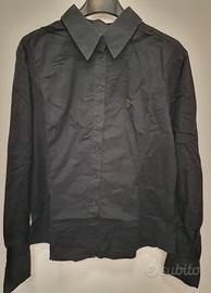 Camicia Cavalli nera con logo in metallo taglia 46