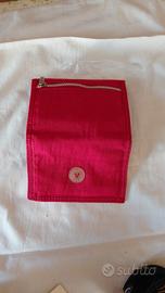 Portafoglio Roncato tessuto grigio e fucsia