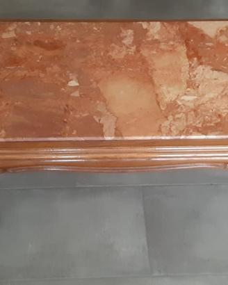 Tavolino legno e marmo rosso