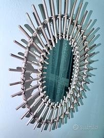 Specchio da parete in rattan naturale – stile boho