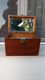 Bauletto multiuso in legno con specchio