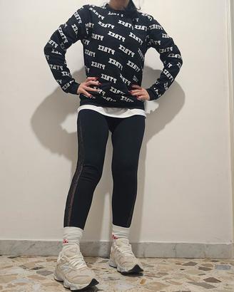 Tuta 3 pezzi, felpa Pyrex leggins e canotta