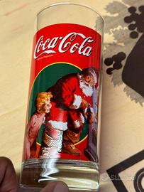 BICCHIERI COCA COLA IN VETRO NATALE VINTAGE
