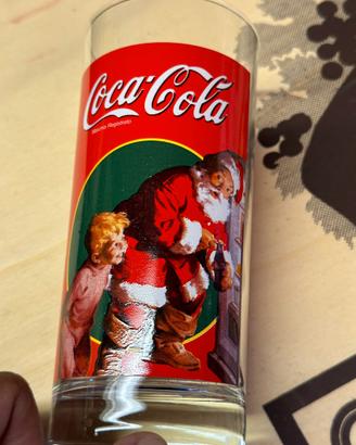 BICCHIERI COCA COLA IN VETRO NATALE VINTAGE