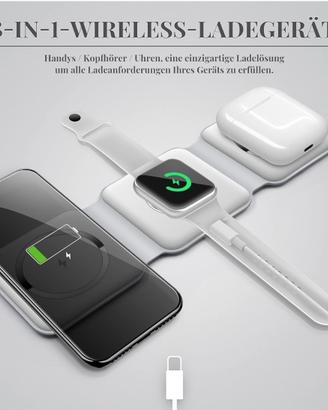 caricabatteria wireless 3 in 1