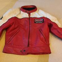 GIACCA MOTO GIUBBOTTO UOMO DONNA PELLE ROSSA tg S