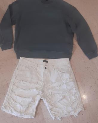 set Bermuda e felpa uomo 