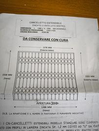 cancello zincato estensibile h1558mm- l1388mm