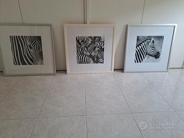 TRIS DI QUADRI ZEBRE 