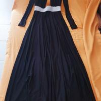 Vestito nero e argento lungo 