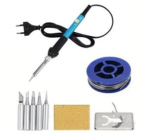 Saldatore con accessori set 60w temp regolabile