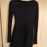 Abito chic nero in pizzo di viscosa e lana Liu Jo